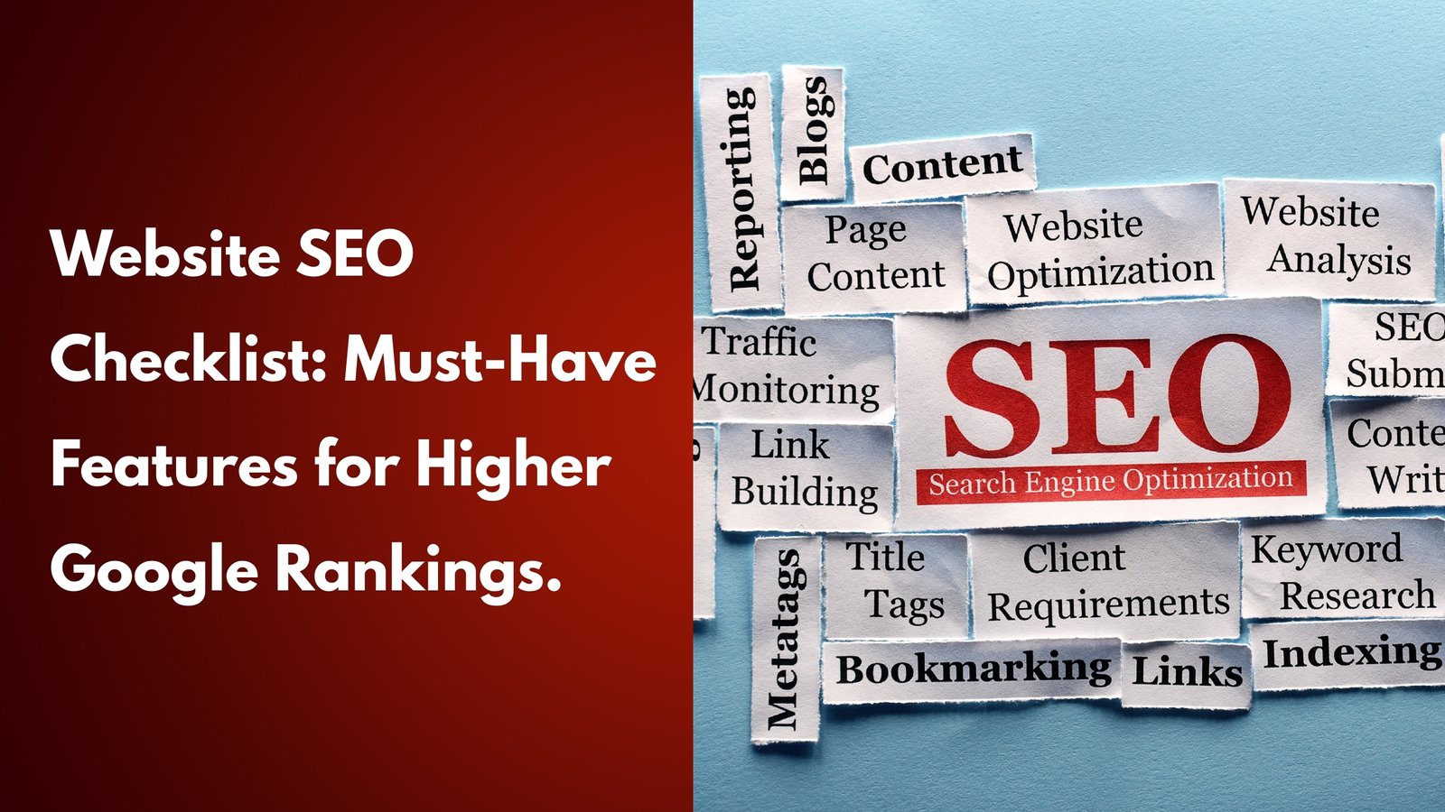 Website SEO checklist for higher Google rankings and search optimization